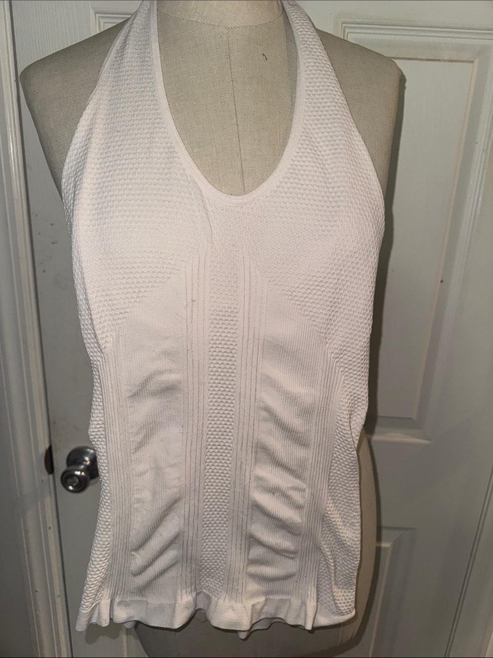 F&F Cream Textured Halter Tank Top